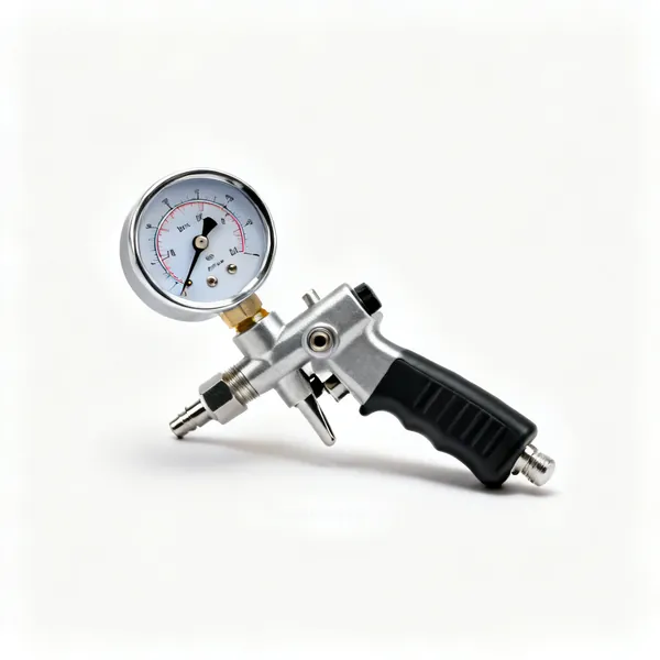 Air regulator: An air pressure regulator with a gauge