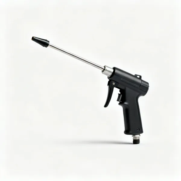 An air blow gun with a nozzle