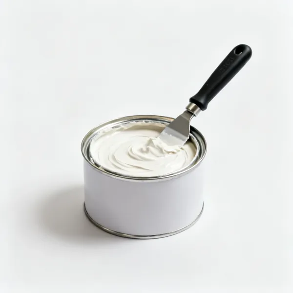 A tin of body filler with hardener
