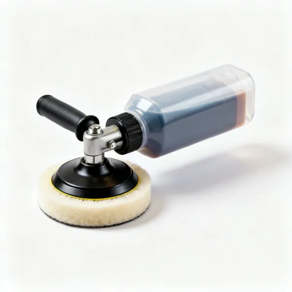 Compound & pads: Polishing compound bottles with foam pads