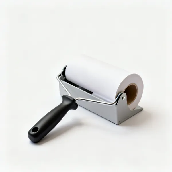 A roll of masking paper on a dispenser