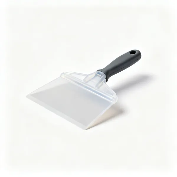 A plastic filler mixing board with a spreader
