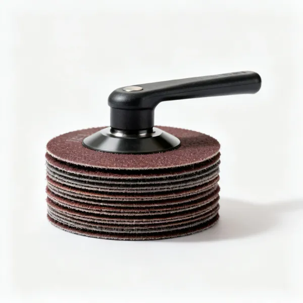 Hook and loop discs: A stack of hook and loop sanding discs