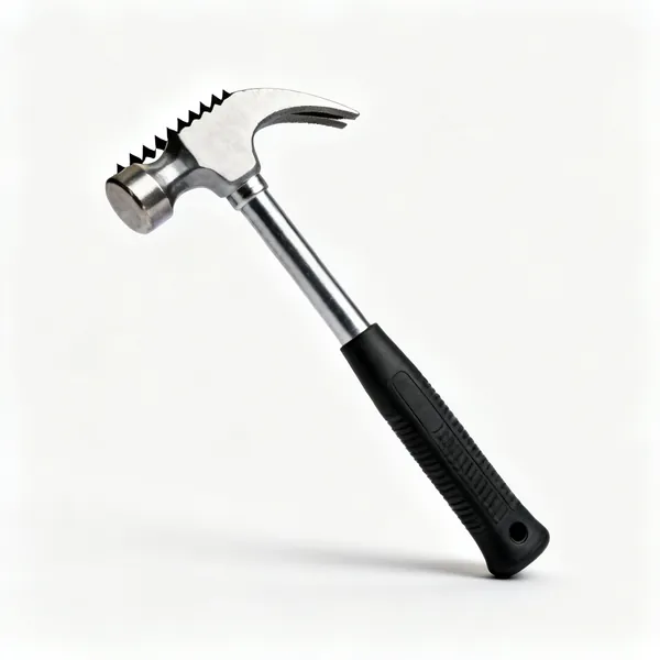 A shrinking hammer with a serrated face