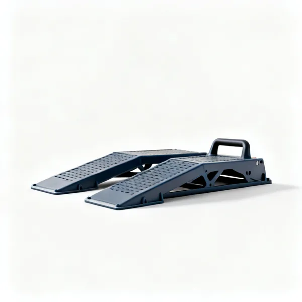 Car ramps: A pair of plastic car service ramps