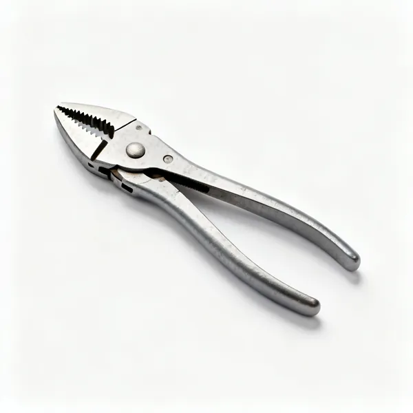 A pair of combination pliers with serrated jaws