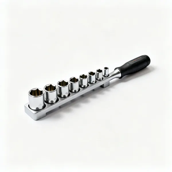 Deep sockets: A set of deep socket sizes in a rail