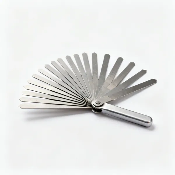 Feeler gauges: A fan of steel feeler gauge blades