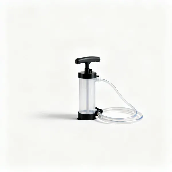 A manual vacuum fluid extractor pump with tubes