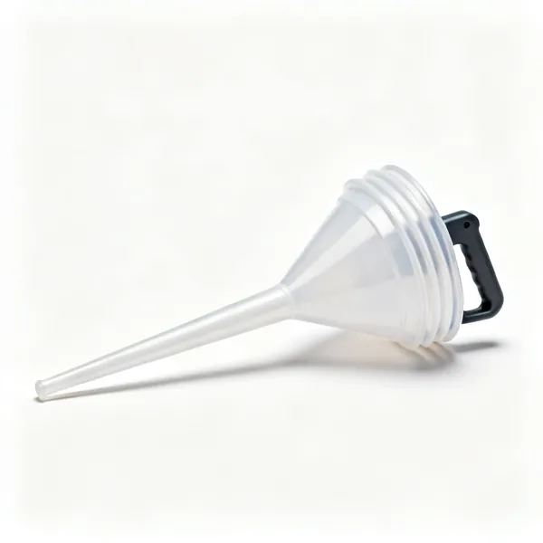 Funnel set: A set of plastic automotive funnels with long necks