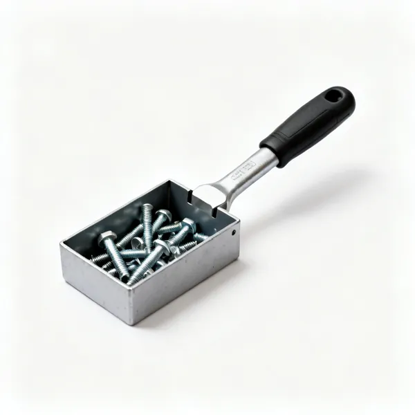 A magnetic parts tray with bolts in it