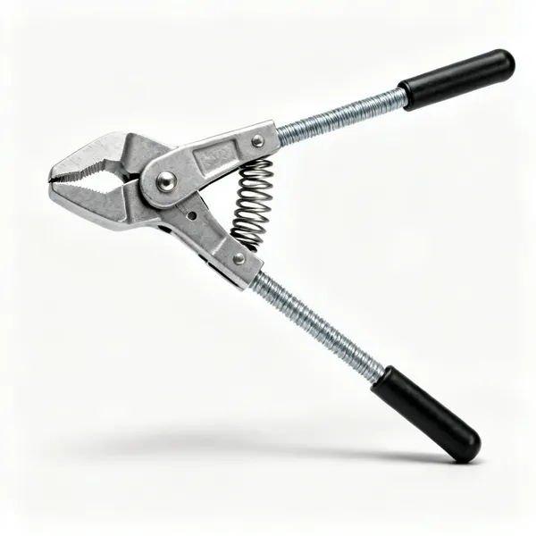 A pair of coil spring compressor clamps with threaded rods