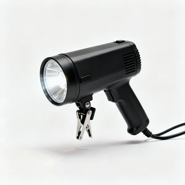 A timing light strobe gun with clamp leads