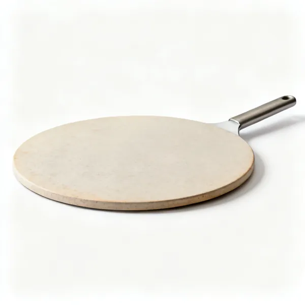 A round pizza baking stone