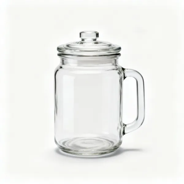 Biscuit jar: A glass biscuit storage jar with a sealed lid