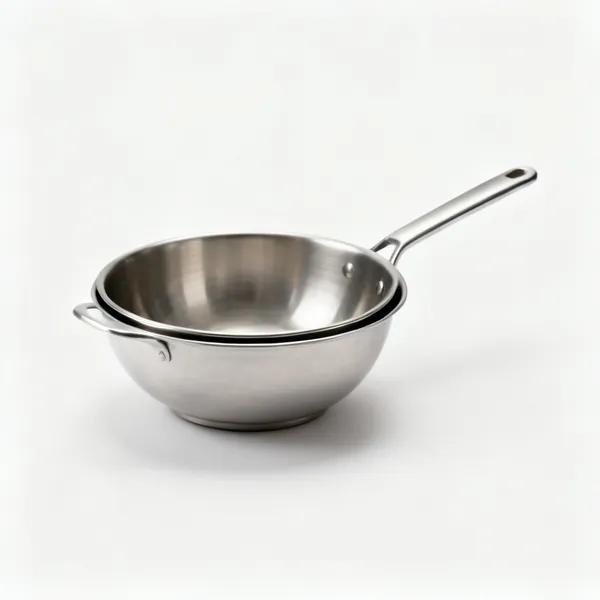 A double boiler bain marie pan with a bowl