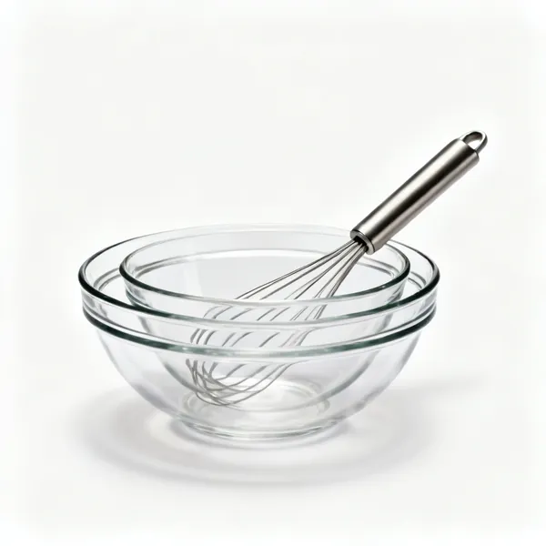 A nesting set of glass mixing bowls