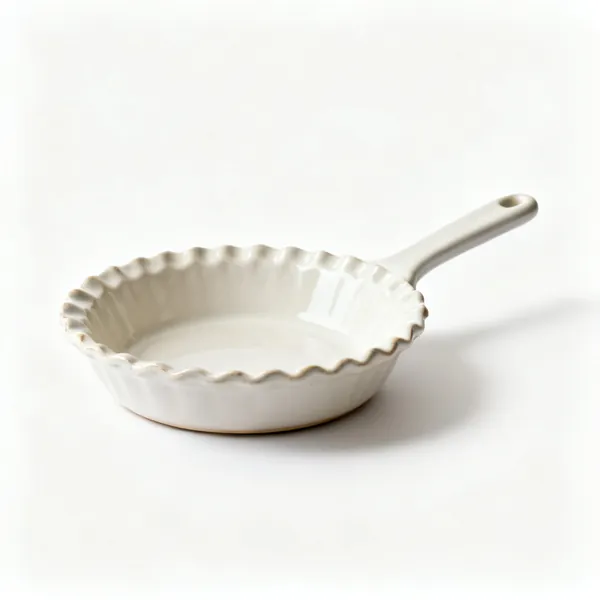 A ceramic pie dish with a fluted rim