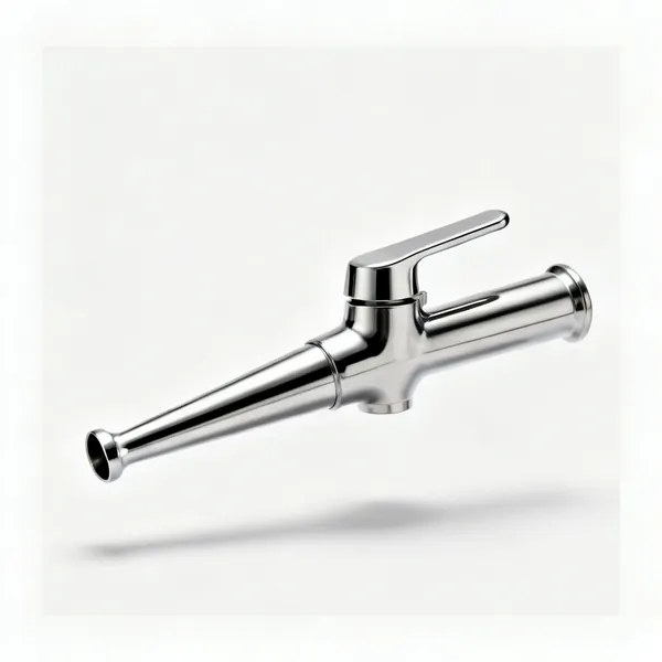 A set of stainless steel piping nozzles
