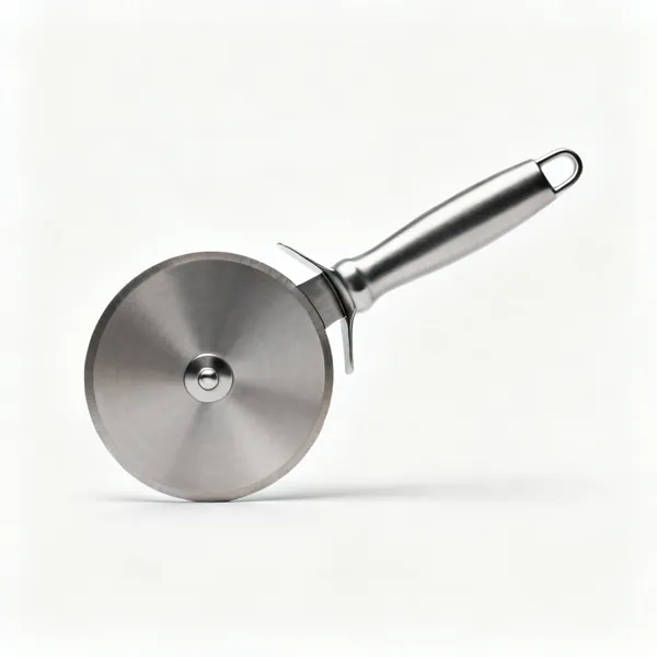 Pizza wheel: A pizza cutter wheel with a handle