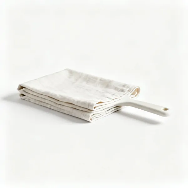 A folded linen bread proving couche cloth
