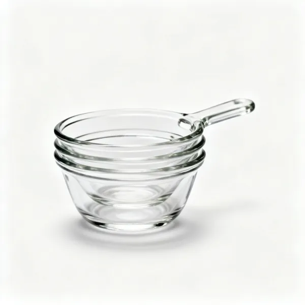A set of small glass prep bowls