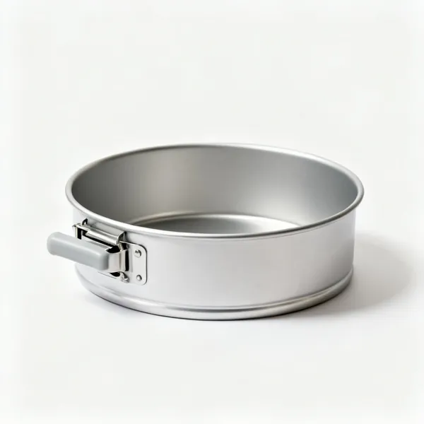 Springform tin: A round springform cake tin with a clip