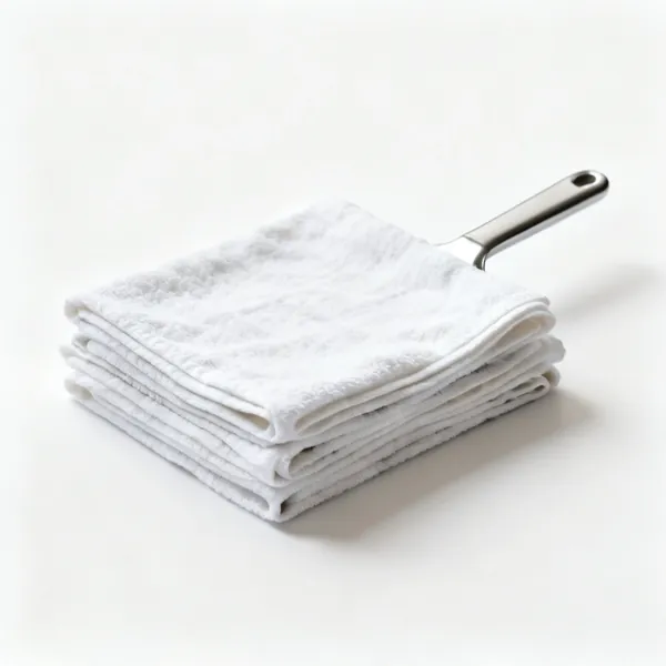 A stack of folded cotton tea towels