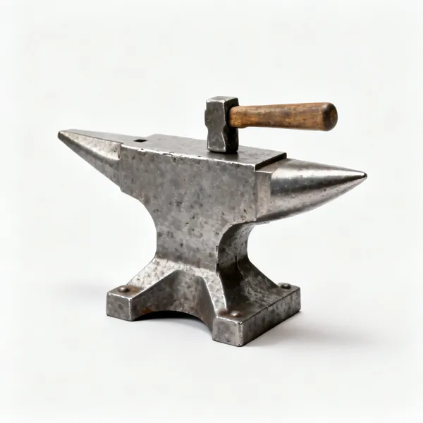 A steel anvil stand