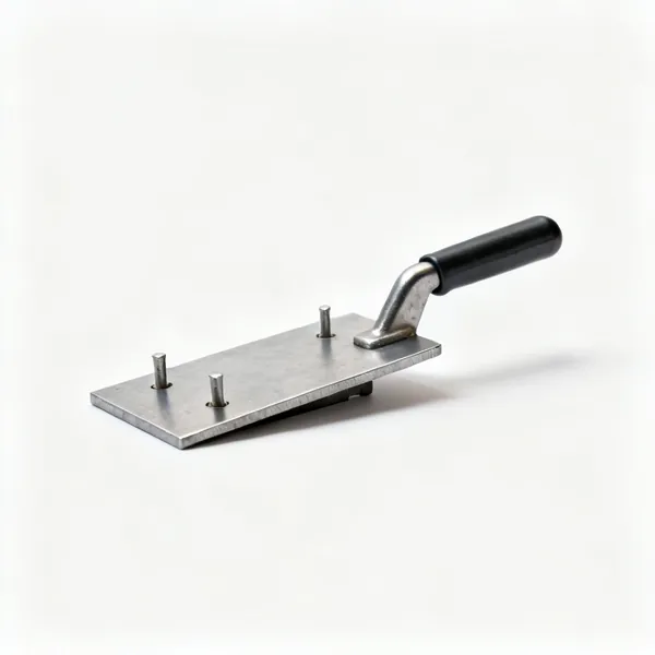 A steel bending jig plate with pegs