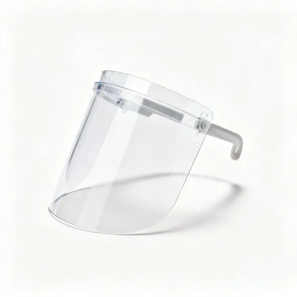 A clear face shield visor