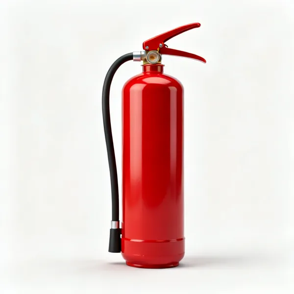 A red fire extinguisher