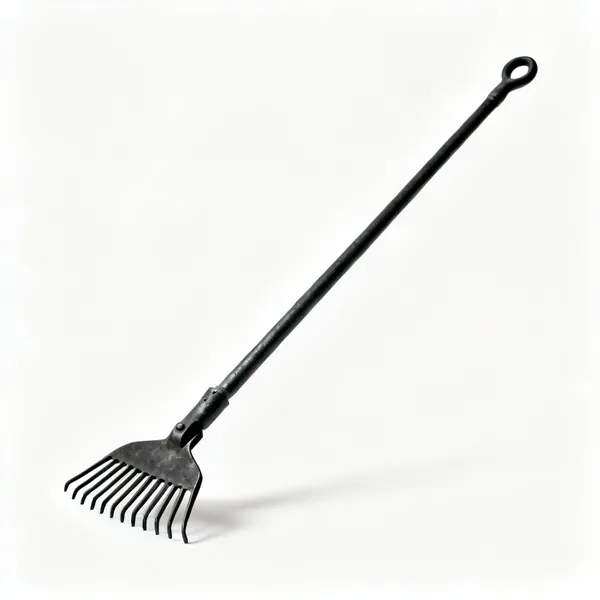 A long blacksmith fire rake tool