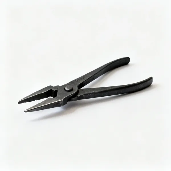 A pair of blacksmith flat bit tongs
