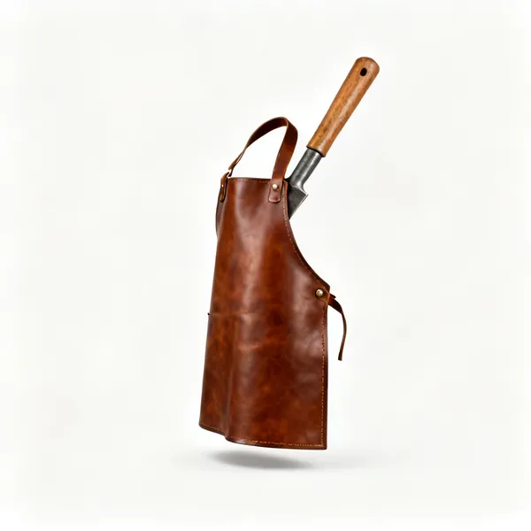 Leather apron: A brown leather blacksmith apron