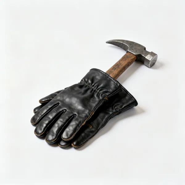Leather gloves: A pair of leather blacksmith gloves