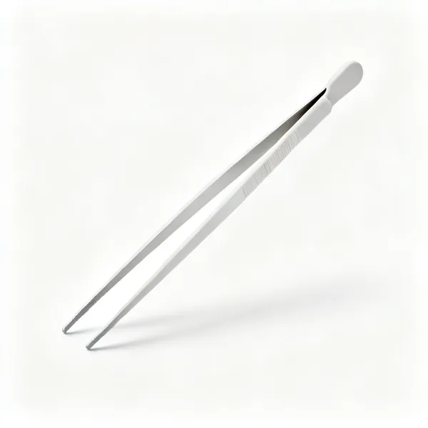 A pair of long light pick up tongs