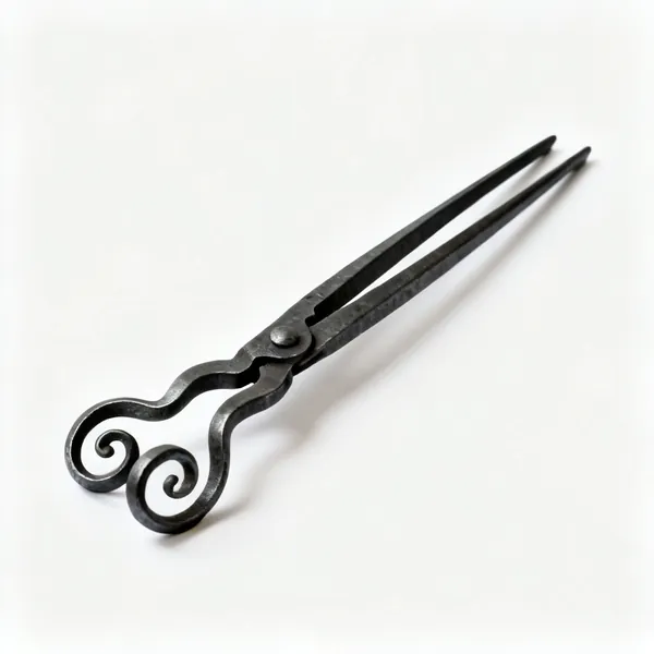 A pair of blacksmith scroll tongs