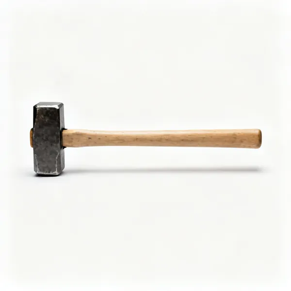 A long handled sledge hammer