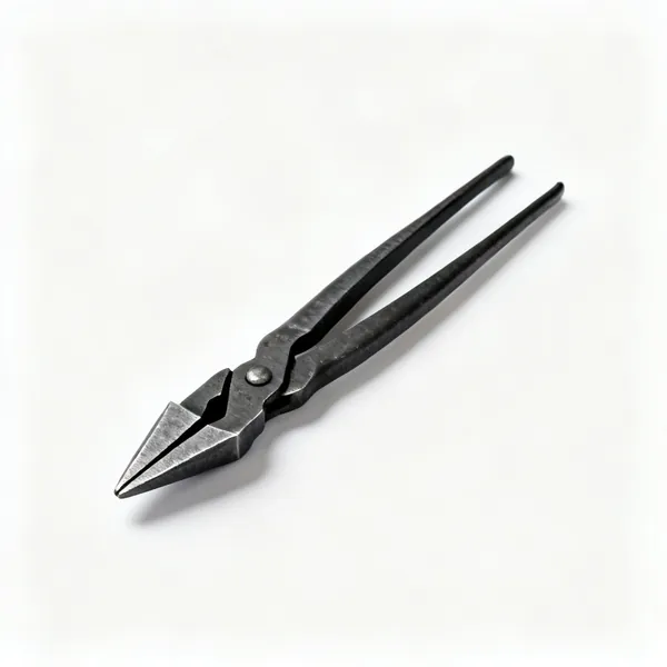 A pair of blacksmith V bit tongs