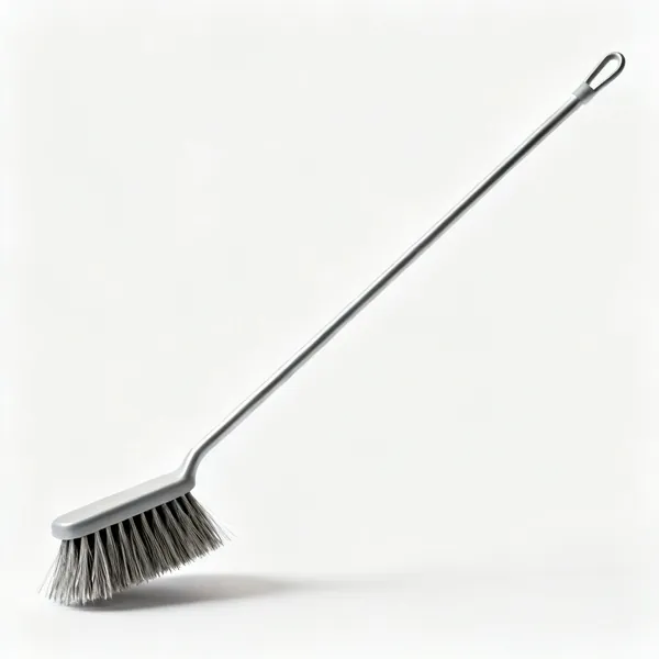 A long handled wire brush