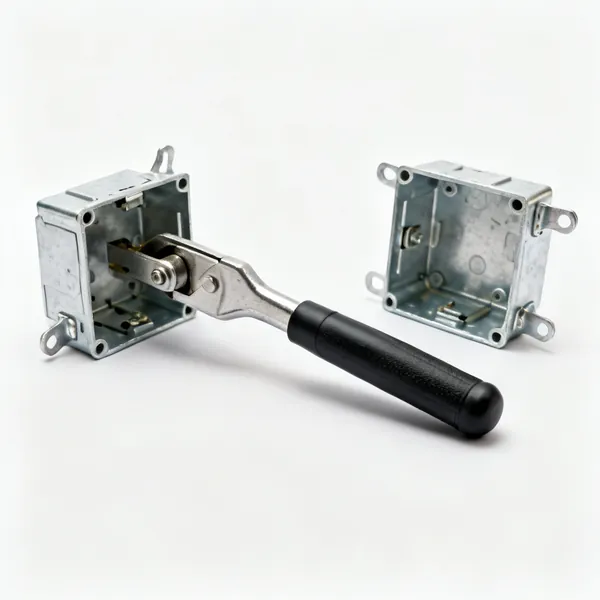 Metal back boxes: Two metal electrical back boxes with fixing lugs