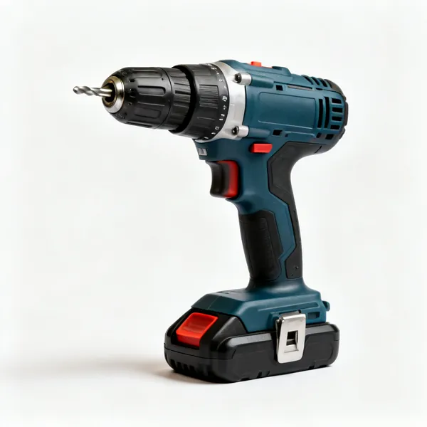 Cordless drill: A cordless combi drill with a keyless chuck, battery and pistol grip