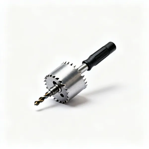 A bi metal hole saw with an arbor and pilot drill