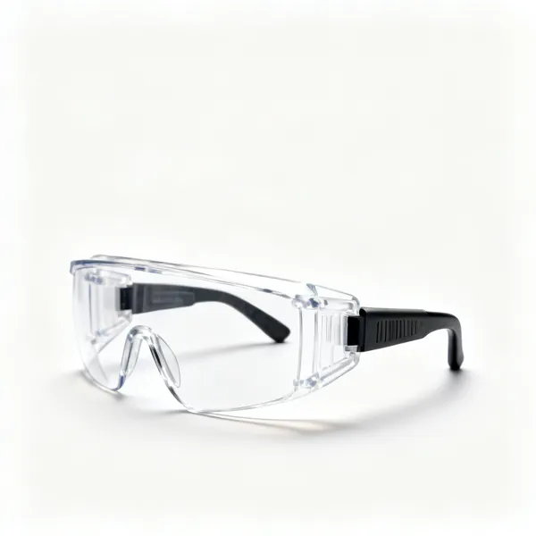 A pair of clear lens safety glasses with side shields