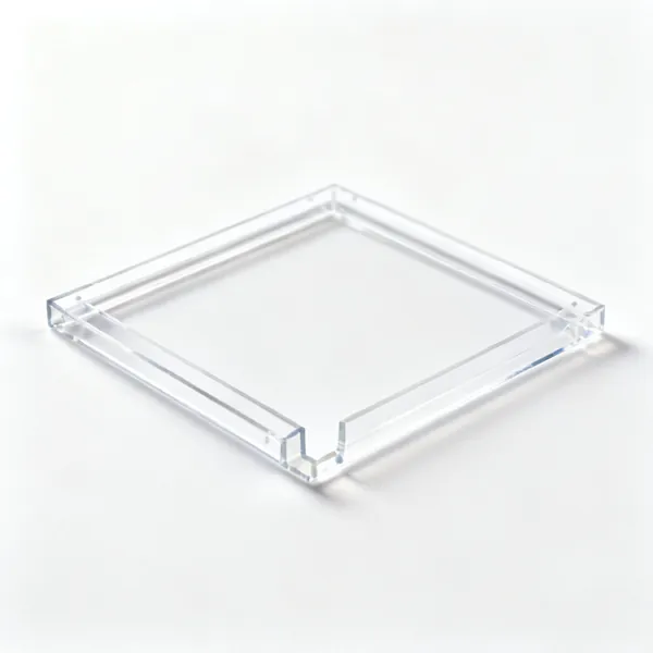 Glazing spacers: A short piece of clear plastic picture framing spacer strip, an L shaped extrusion