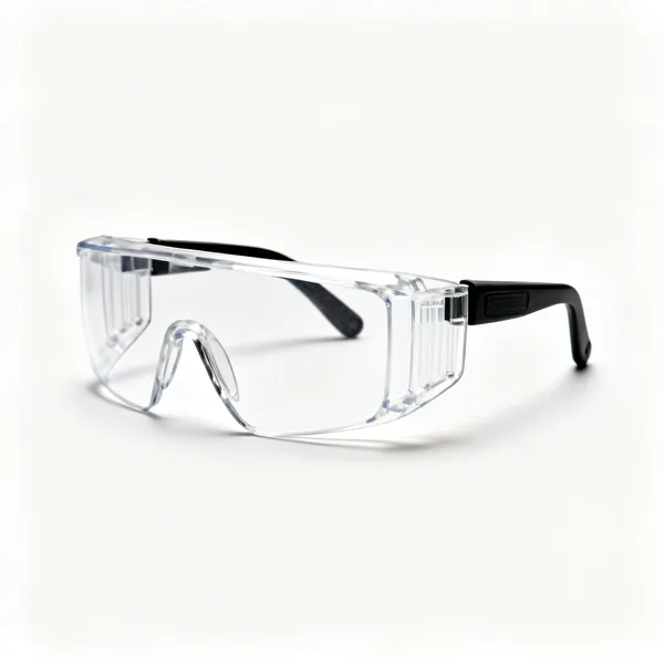A pair of clear lens safety glasses with side shields