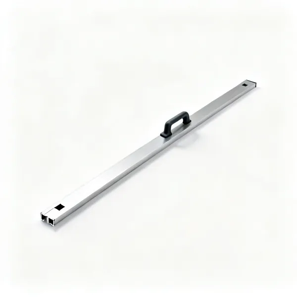 A long aluminium straight edge with a T section profile