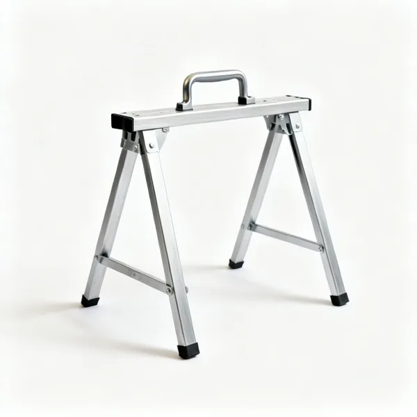 Small sawhorses: A pair of small folding metal sawhorse trestles