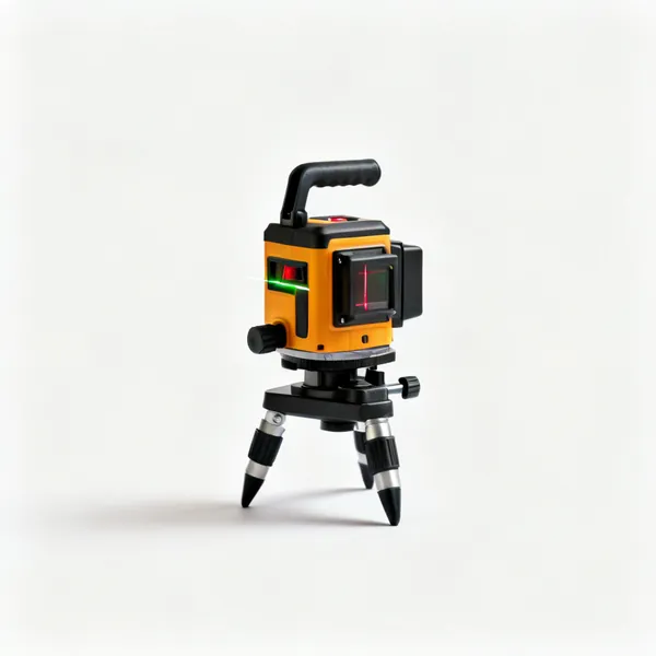 A self levelling cross line laser level on a small tripod